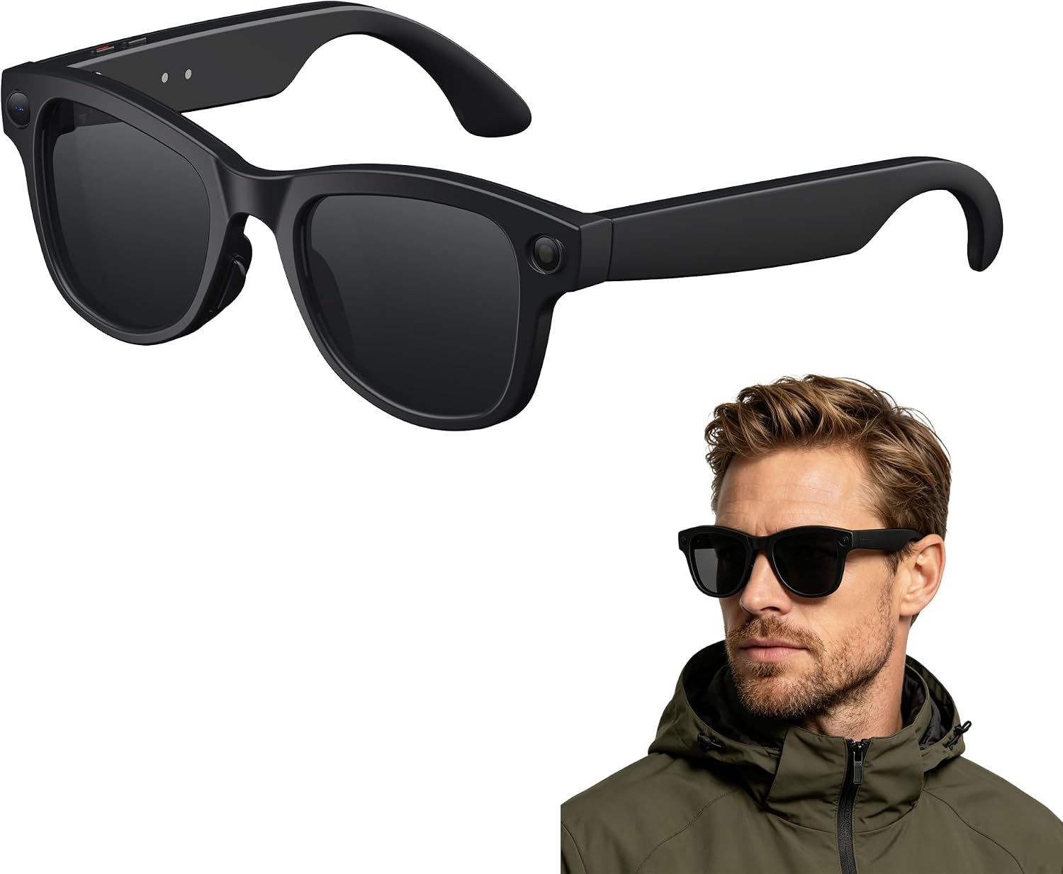 LASMEX X1 AI glasses with 4K camera and photochromic lenses